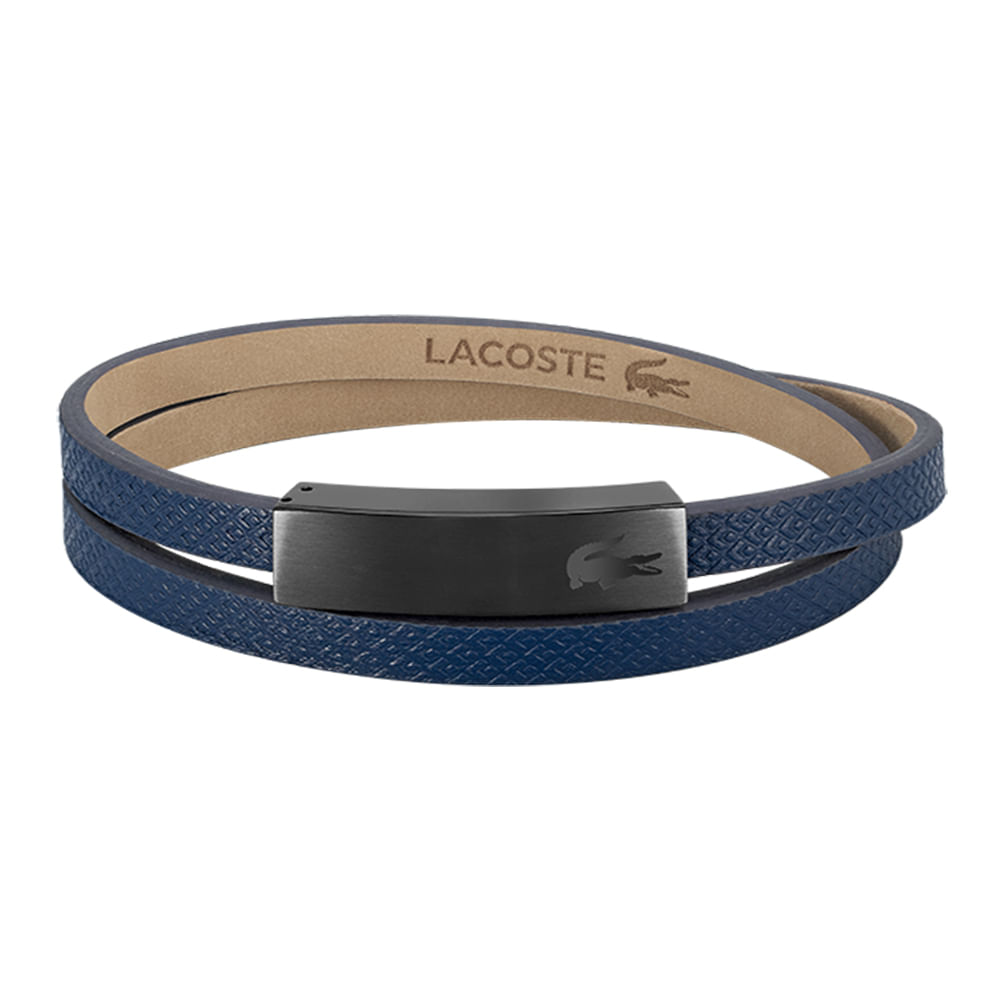 Pulseira Lacoste Masculina em Couro Azul – 2040108