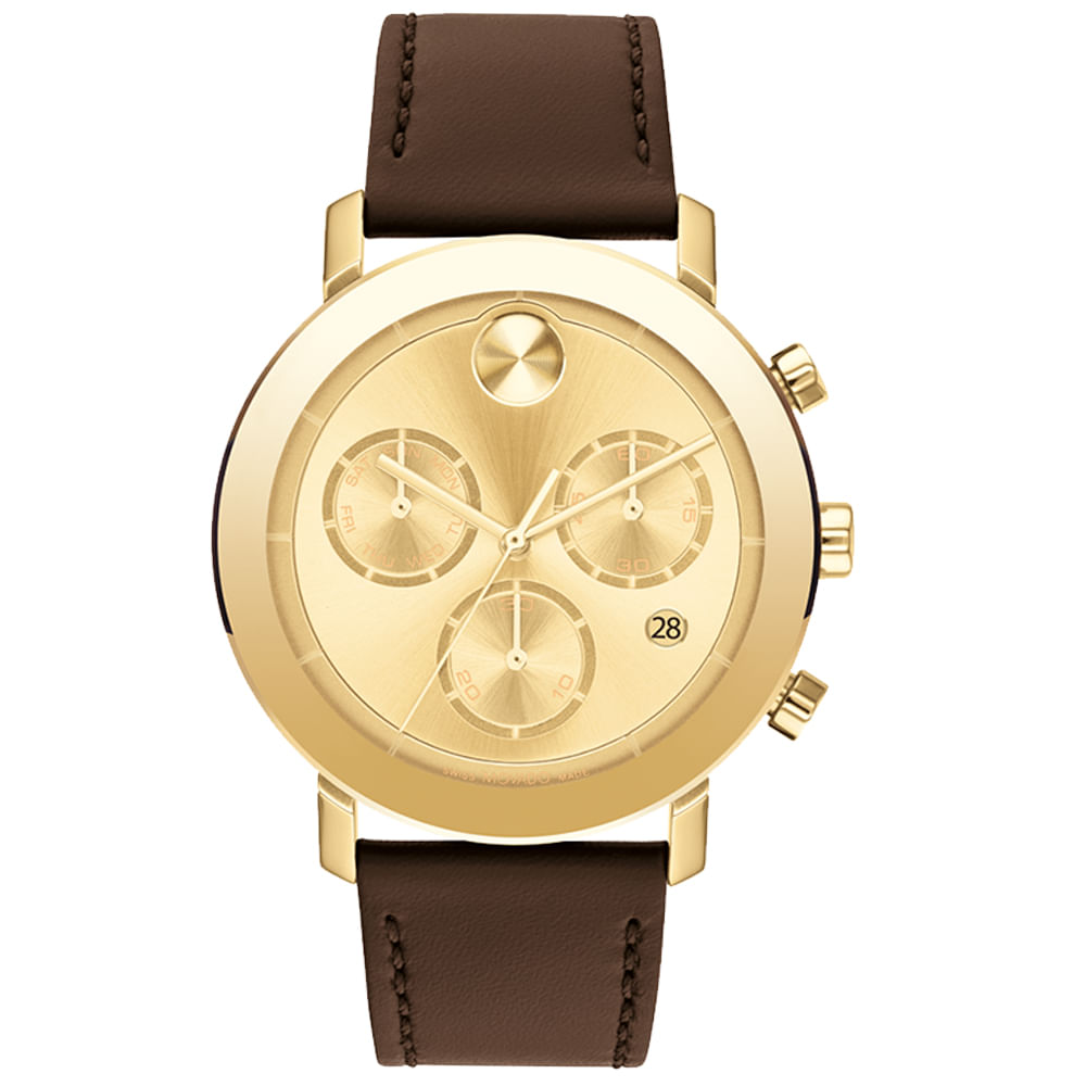 Relógio Movado Masculino Couro Marrom 3600883