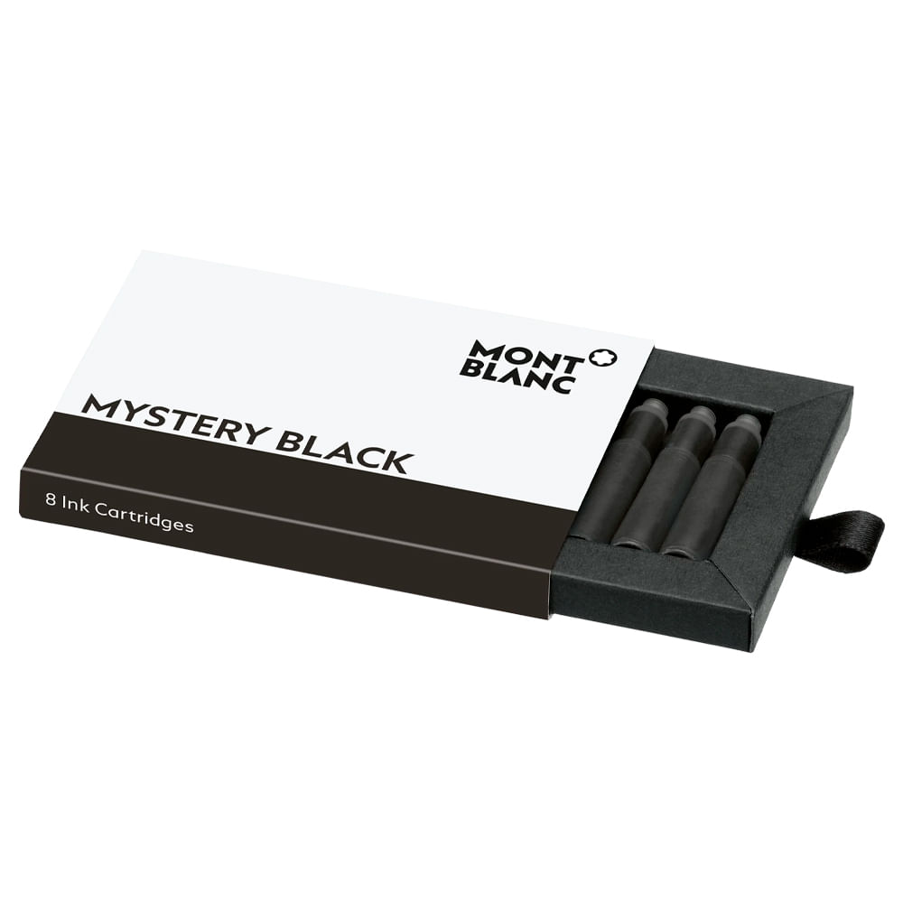 Cartucho de Tinta Montblanc Mystery Black Preto Tinteiro 8 Uni - 128197