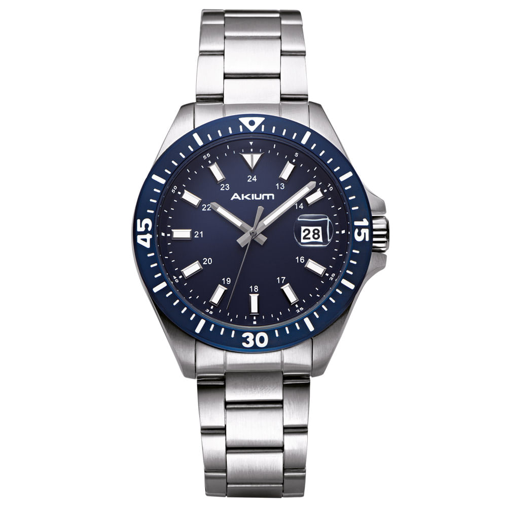 Relógio Akium Masculino Aço 03K55MB01C 10 ATM