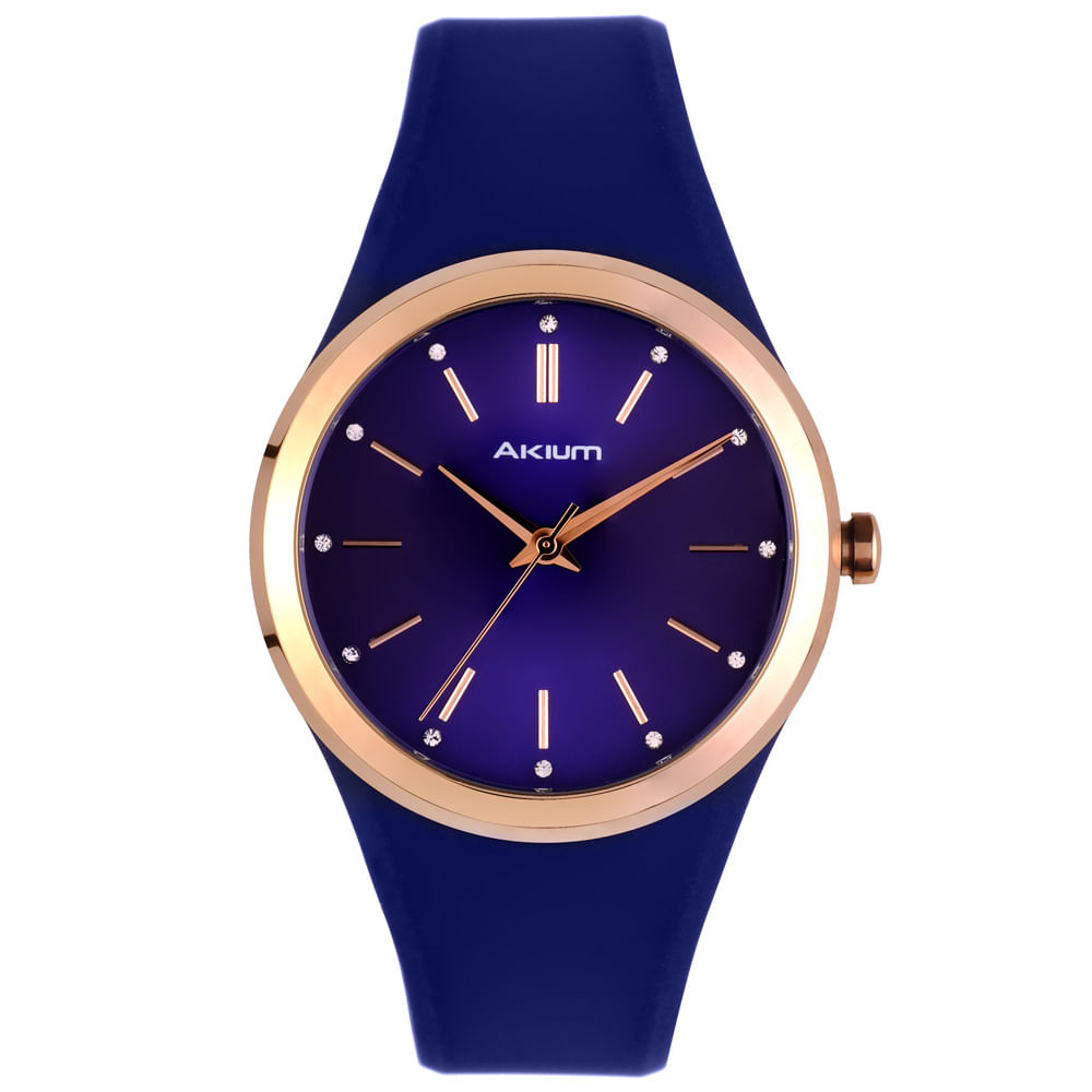 Relógio Akium Feminino Borracha Azul
