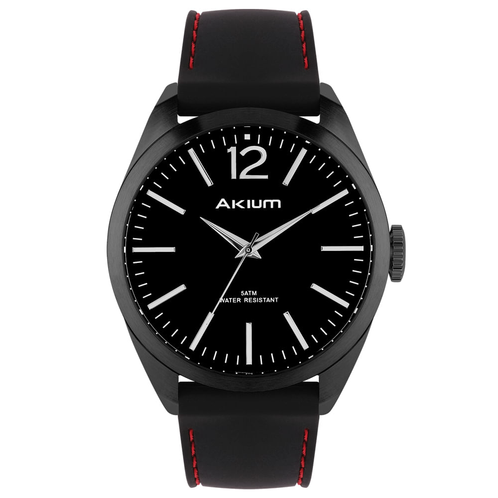 Relógio Akium Masculino Borracha Preta TMG6982 BLACK 05 ATM