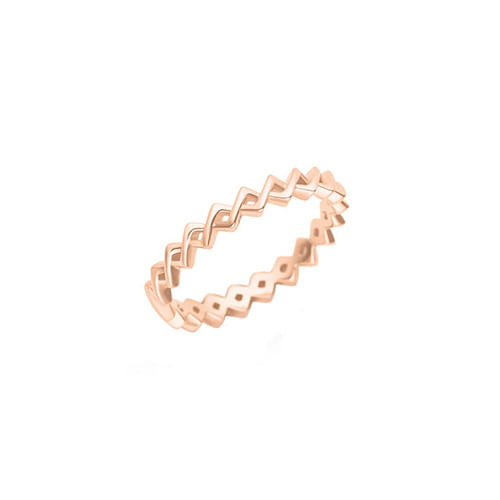 Anel Life My Rose Zigzag em Liga Rosé com Banho de Ouro Rosé 18k