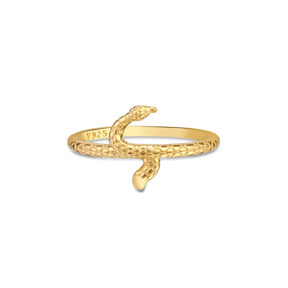 Anel Life Enigma Serpente em Prata 925 com Banho de Ouro Amarelo 18k