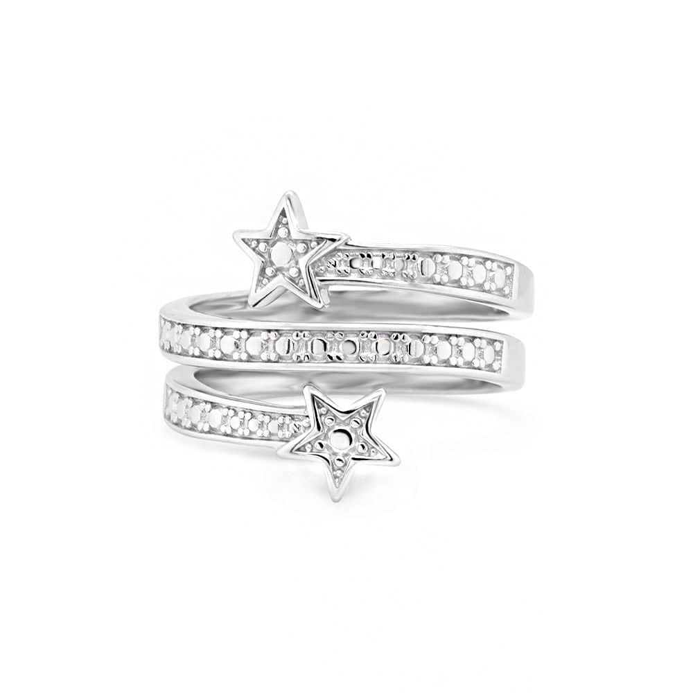 Anel Life Estrelas Triplo em Prata 925