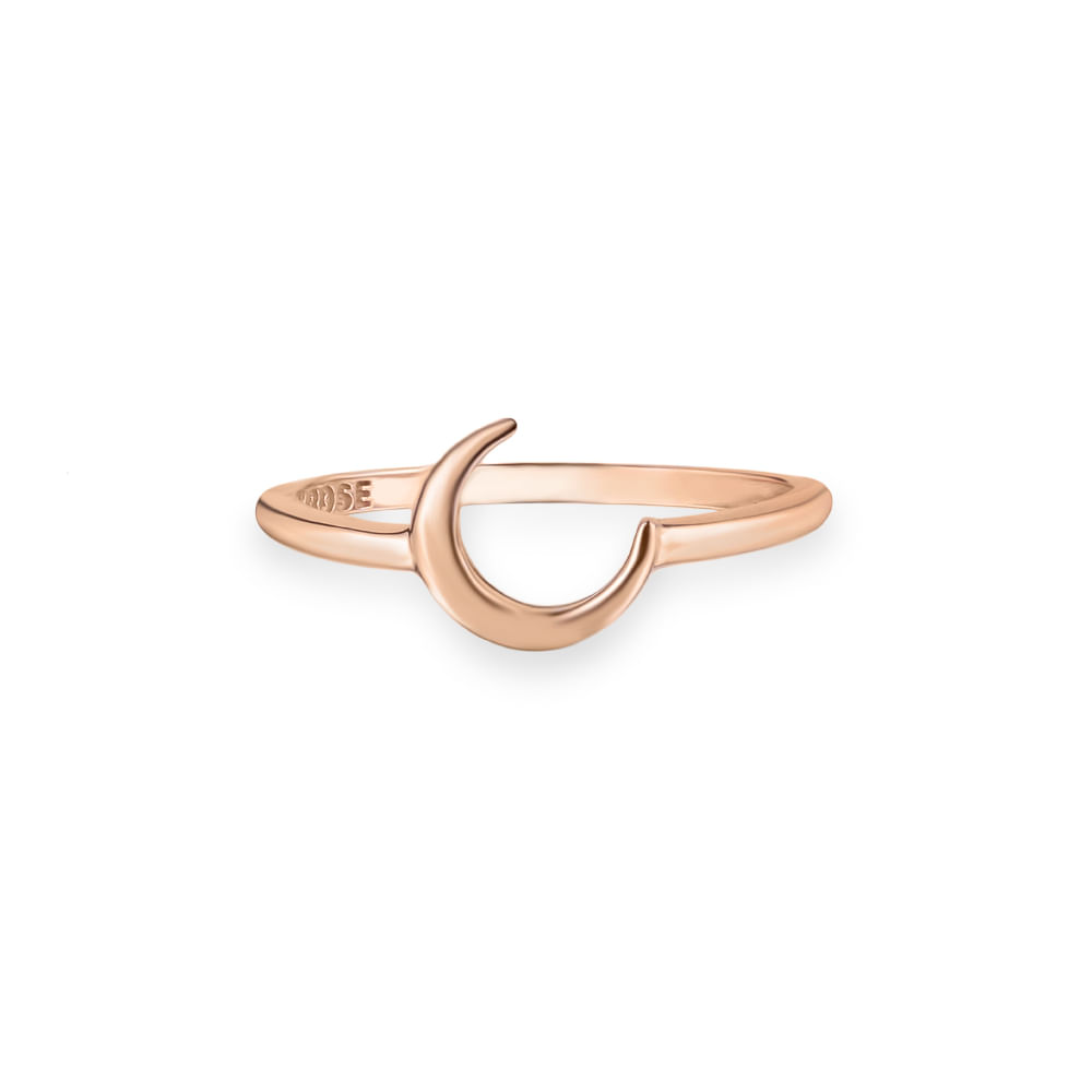 Anel Life Lua Com Banho Ouro Rosé