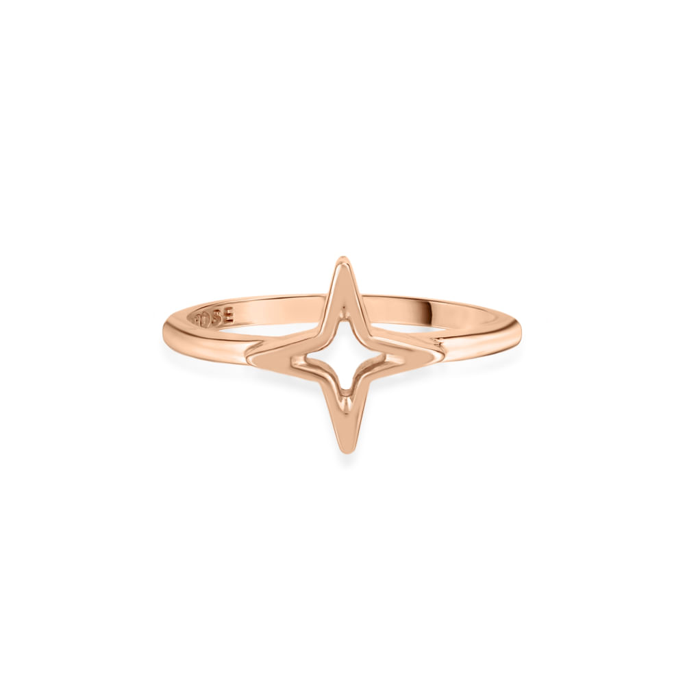 Anel Life Stars em Liga Rosé com Banho de Ouro Rosé 18k