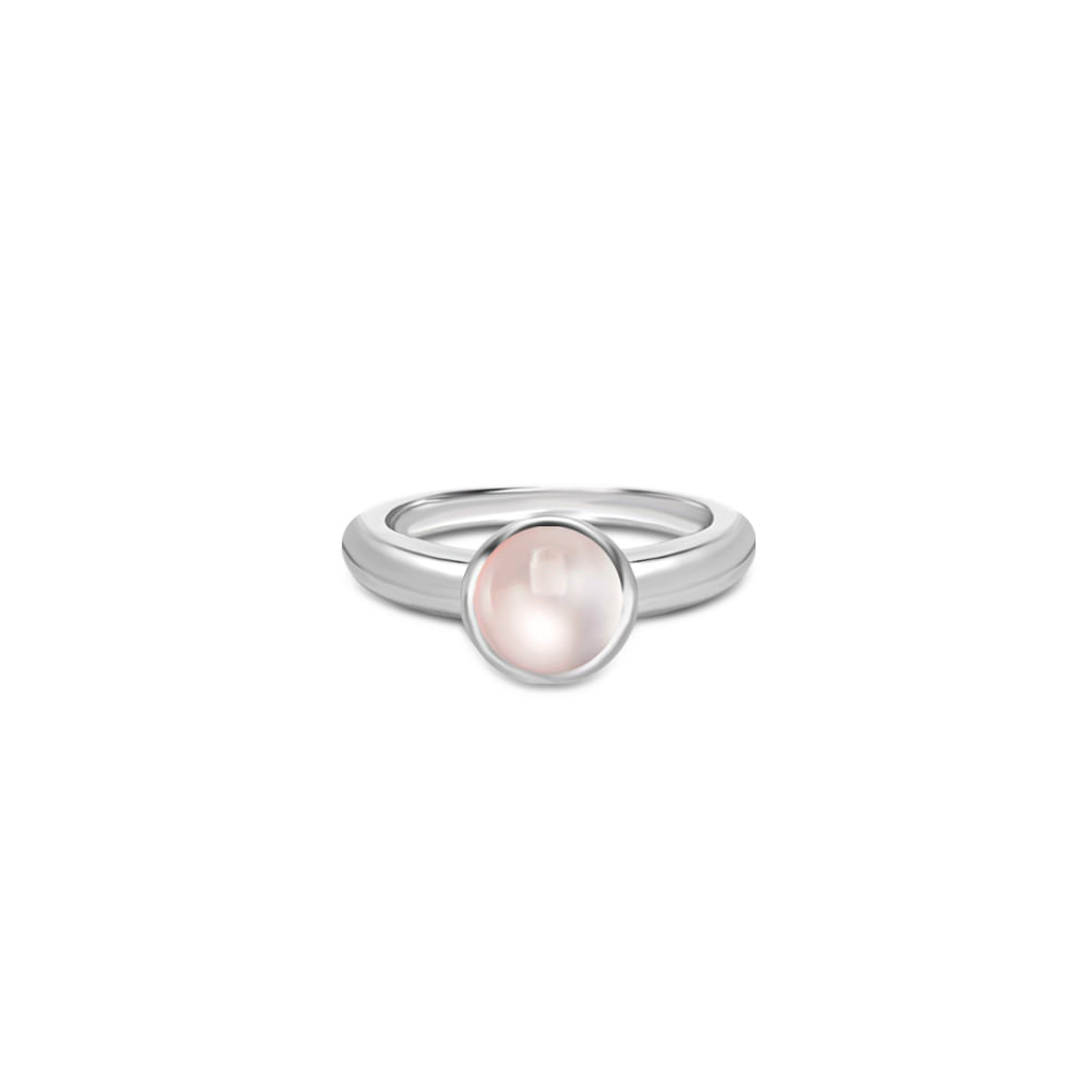 Anel Life My Stone em Prata 925 com Quartzo Rosa