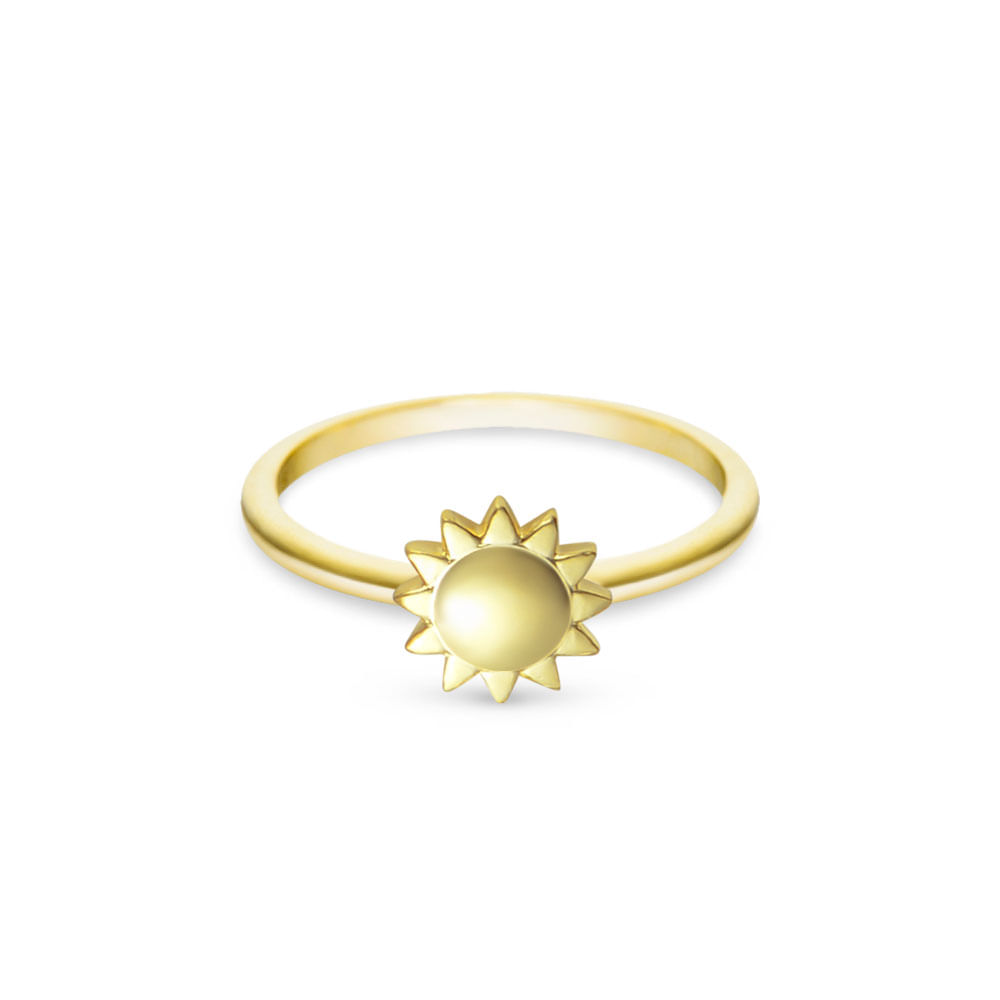 Anel Life Patuás Sol em Prata 925 com Banho de Ouro Amarelo 18k