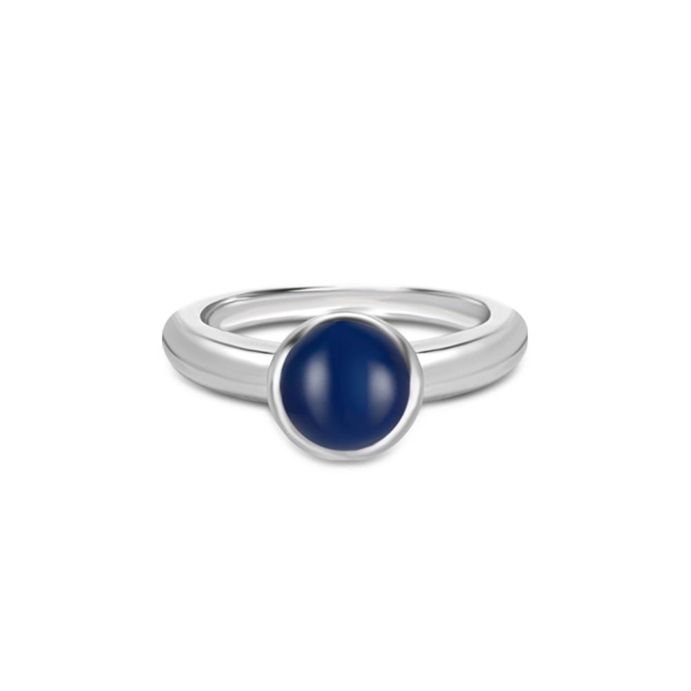 Anel Life My Stone em Prata 925 com Calcedônia Azul