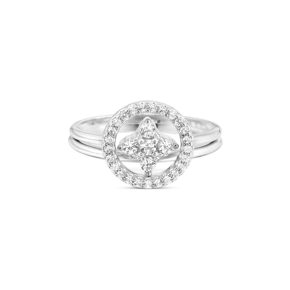 Anel Life You and Me em Prata 925 com Pedras Incolores