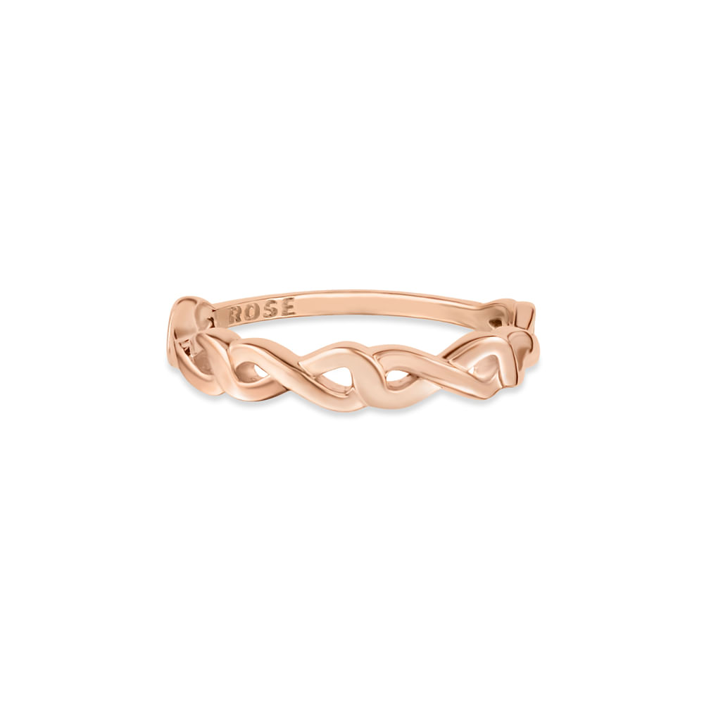 Anel Life Timeless em Liga Rosé com Banho de Ouro Rosé 18k