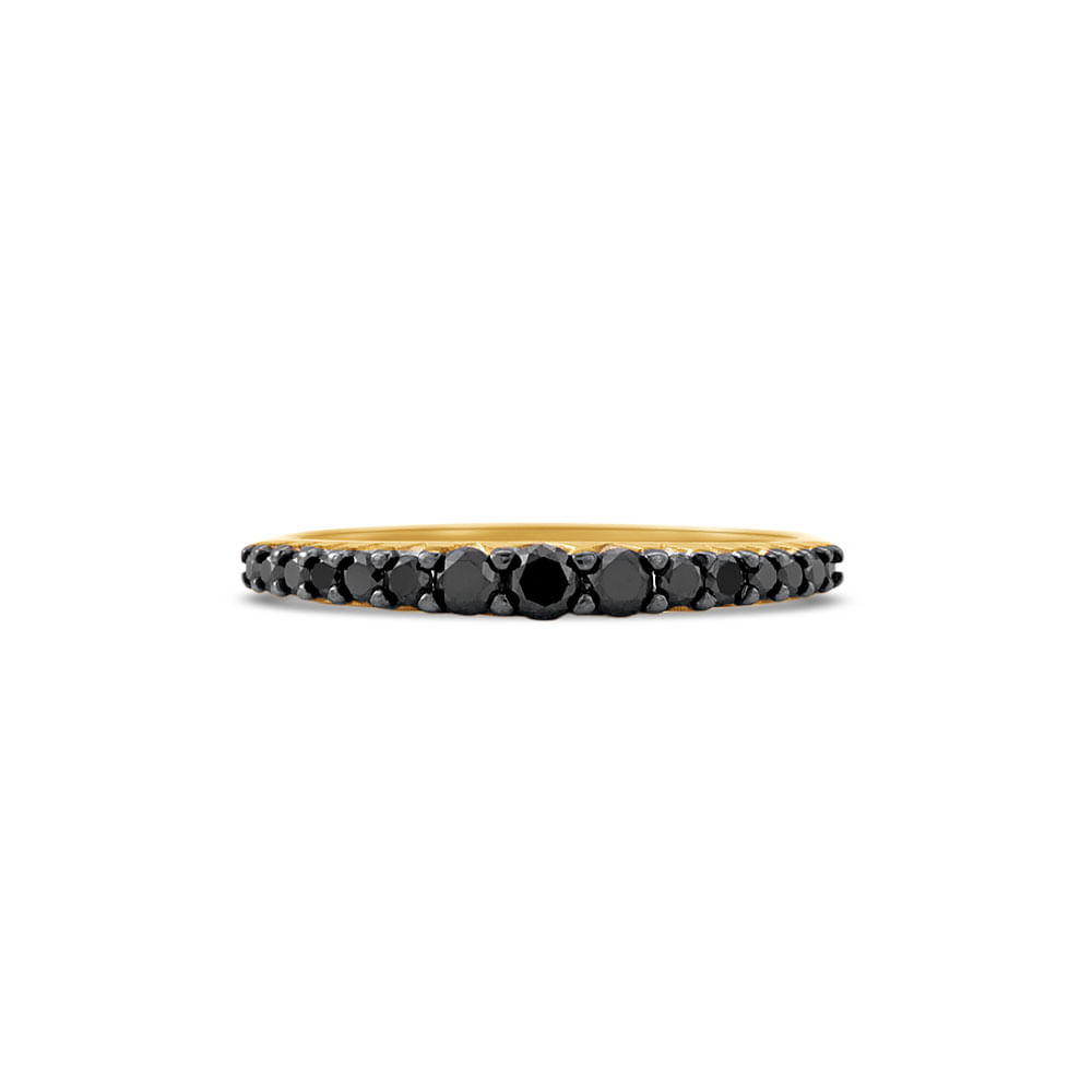 Anel Arpege em Ouro Amarelo 18k com Diamantes Negros