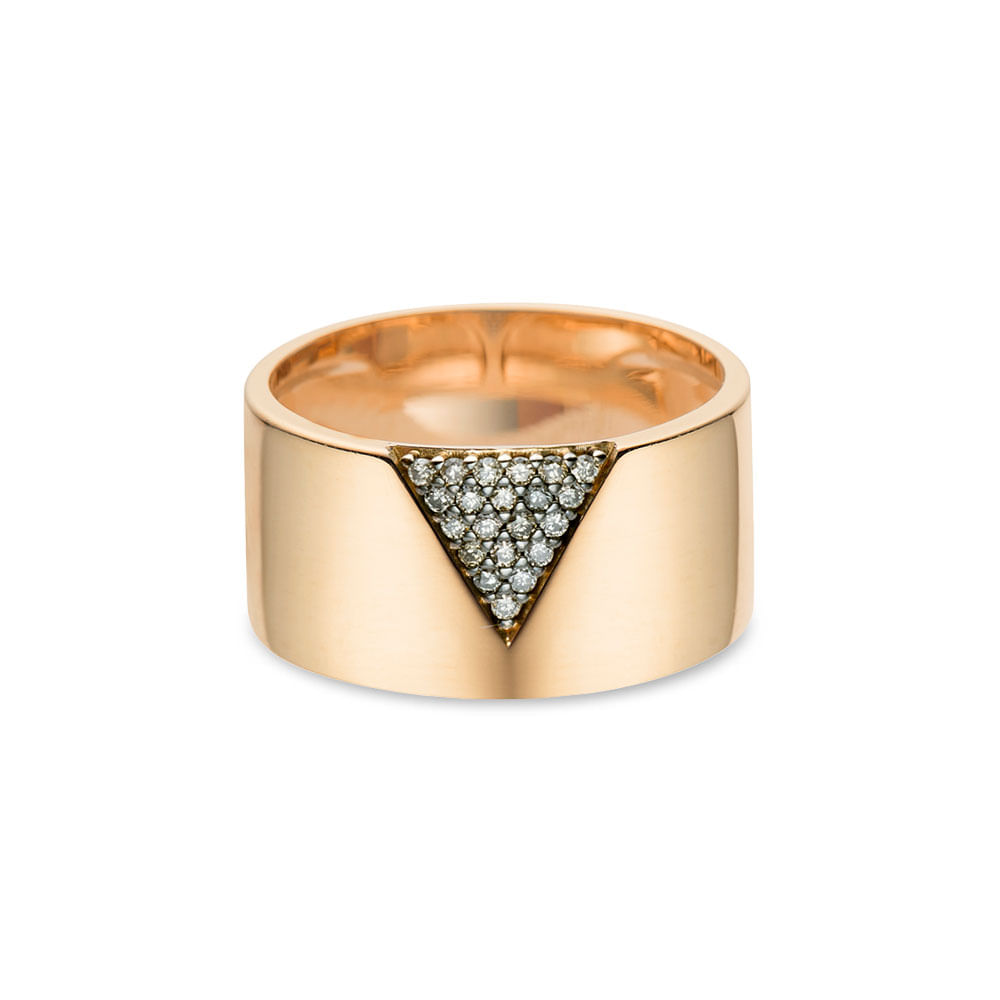 Anel Vivara em Ouro Rosé 18k com Diamantes Brown
