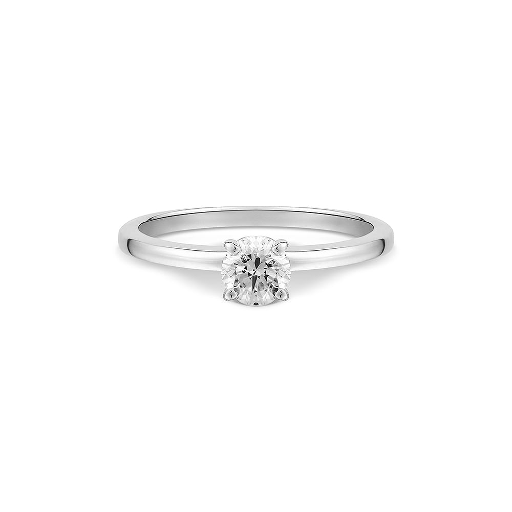 Anel Solitário Classic em Ouro Branco 18k com Diamante 0,45 ct