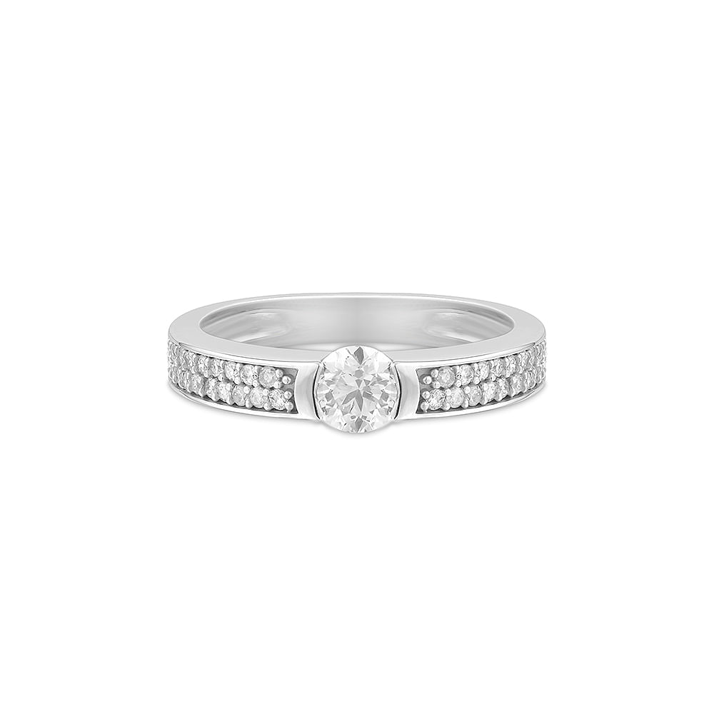 Anel Solitário Promise em Ouro Branco 18k com Diamantes 0,61 ct