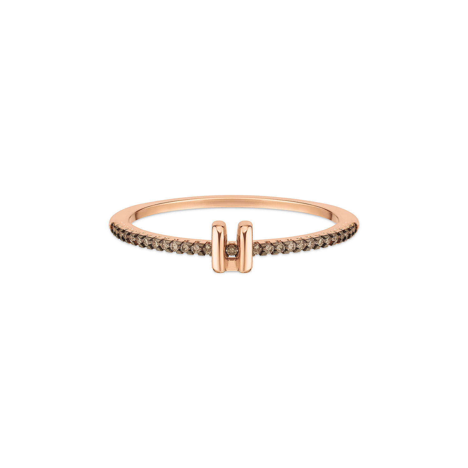Anel Elos em Ouro Rosé 18k com Diamantes Brown