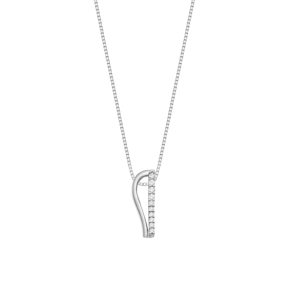 Pingente Ouro Branco e Diamantes, 14mm
