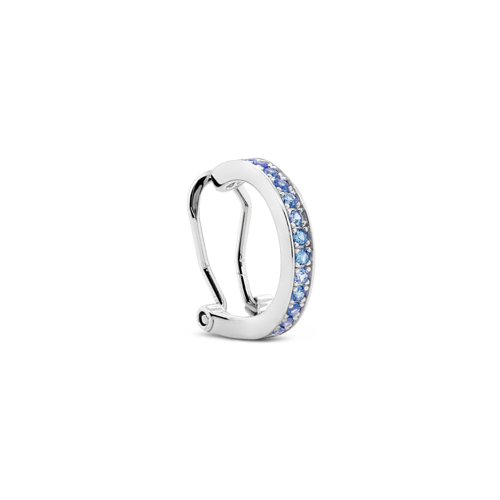 Piercing de Pressão Life Glam Prata Cravejado Azul