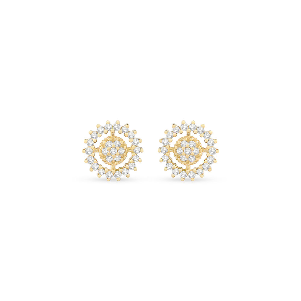 Brinco Spot em Ouro Amarelo 18k com Diamantes