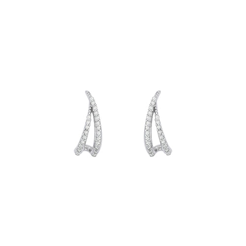 Brinco Afluente em Ouro Branco 18k com Diamantes