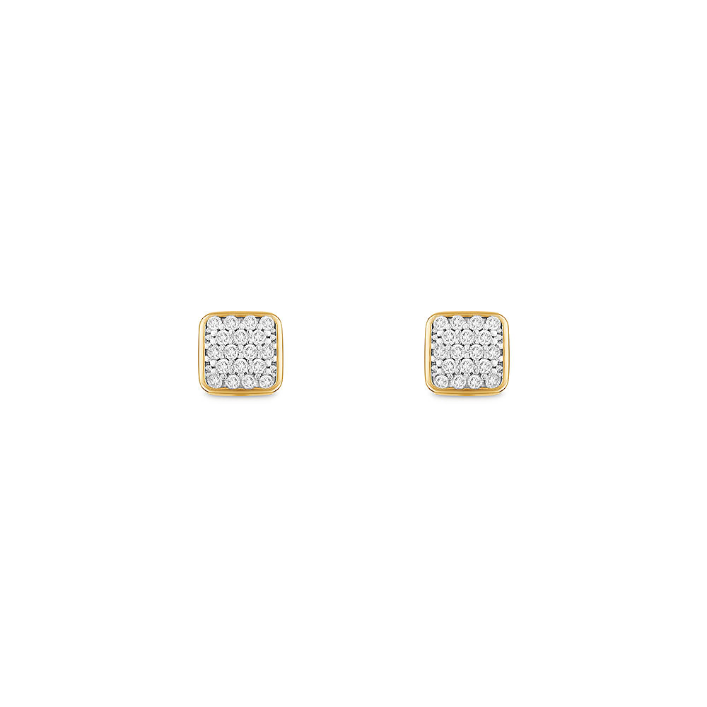 Brinco Pavê Shapes em Ouro Amarelo 18k com Diamantes