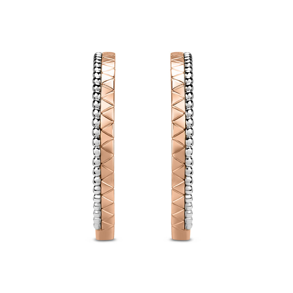 Brinco Ear Hook Icona em Ouro Rosé e Ouro Branco 18k