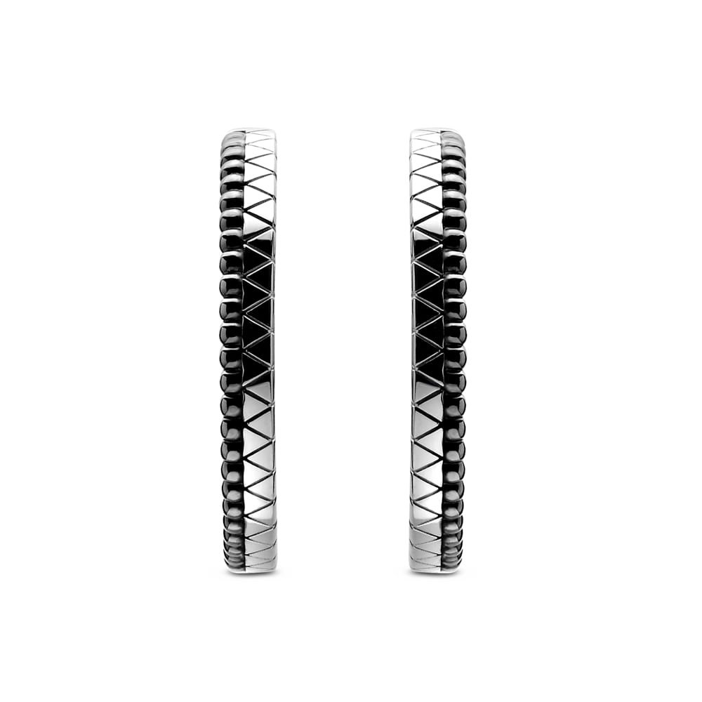 Brinco Ear Hook Icona em Prata 925 com Ródio Negro