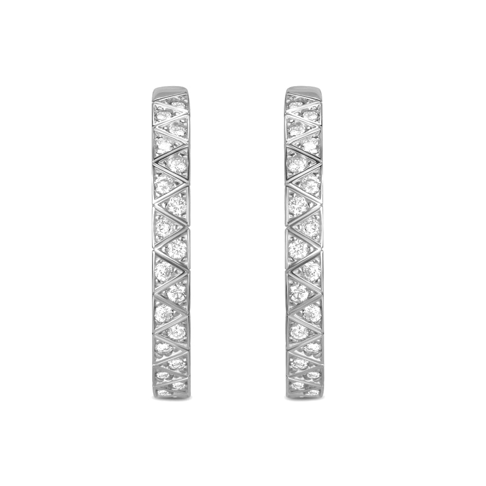 Brinco Ear Hook Icona em Ouro Branco 18k com Diamantes