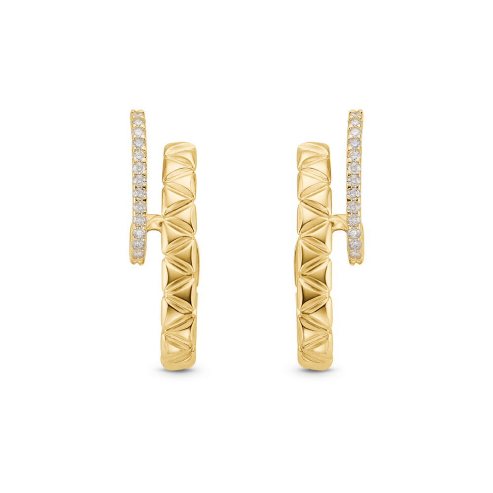 Brinco Icona em Ouro Amarelo 18k com Diamantes