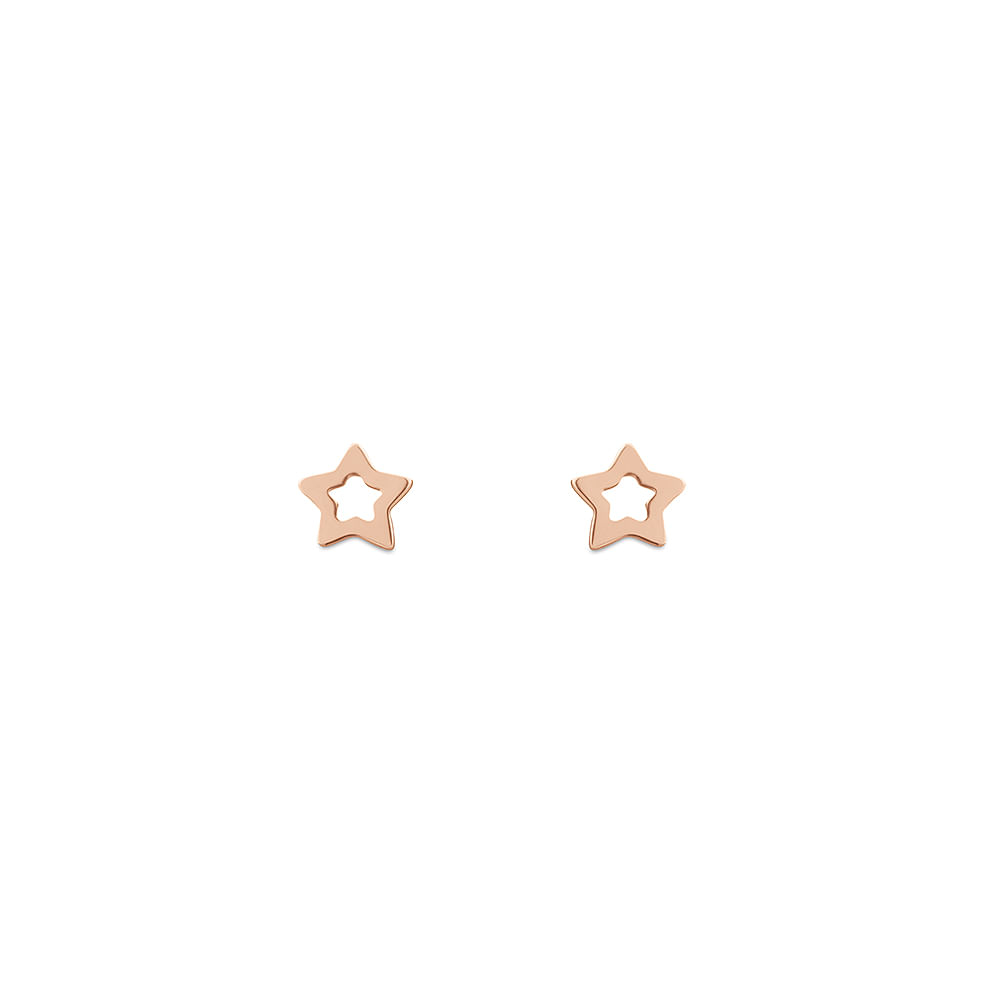 Brinco Baby Estrela em Ouro Rosé 18k