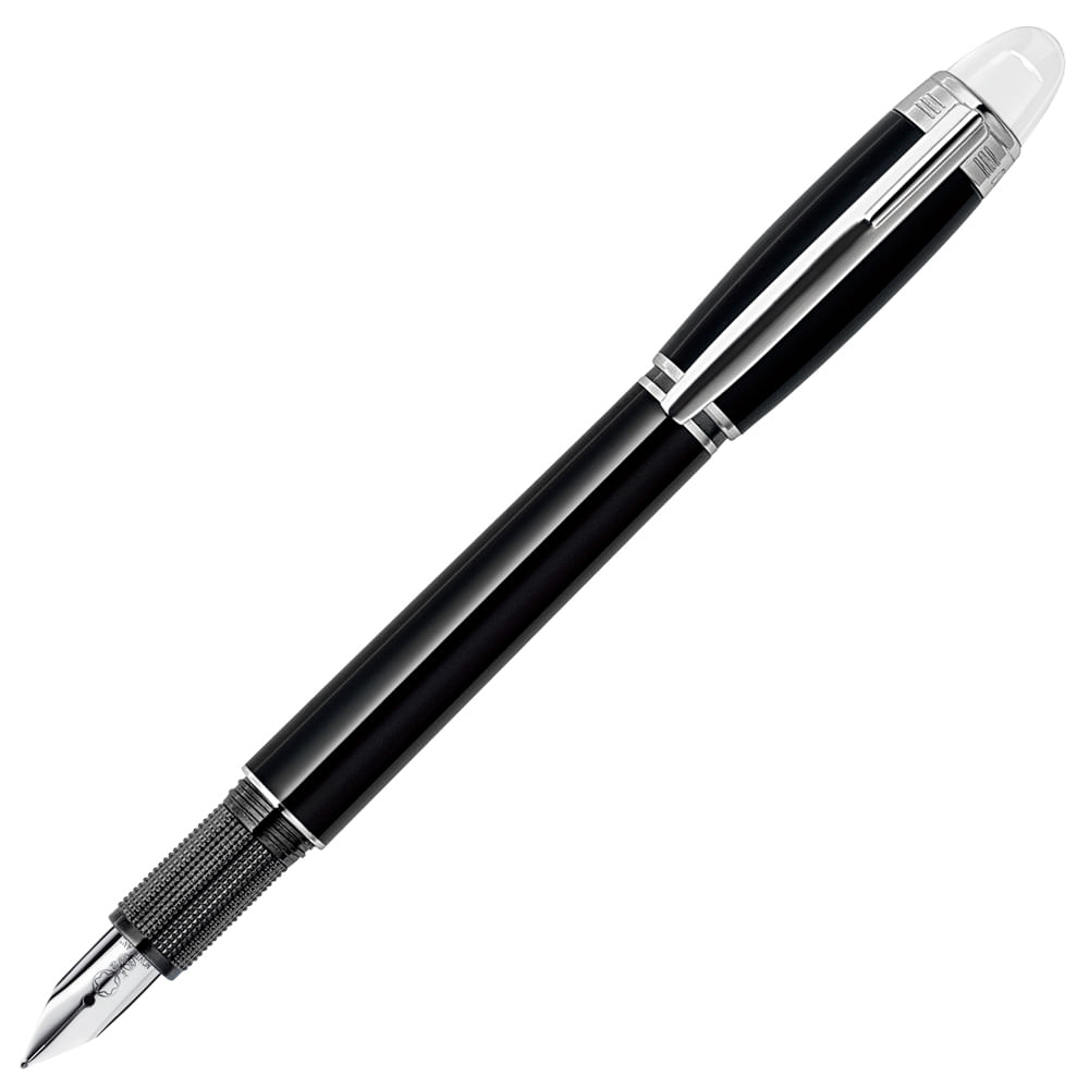 Caneta Montblanc Starwalker Platinum Resin Preto Tinteiro - 8482
