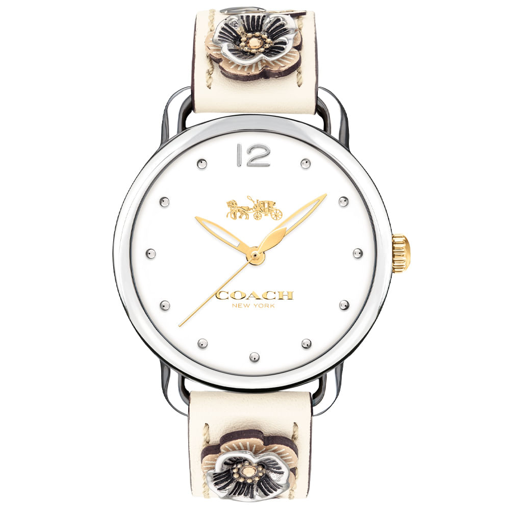 Relógio Coach Feminino Couro Bege 14503079