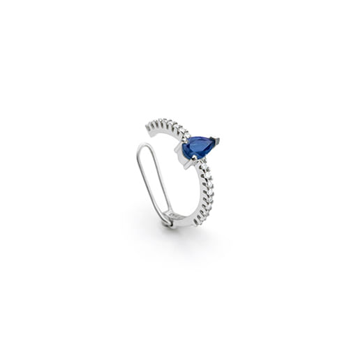 Piercing Vivara Trends em Ouro Branco 18k com Safira Azul e Diamantes