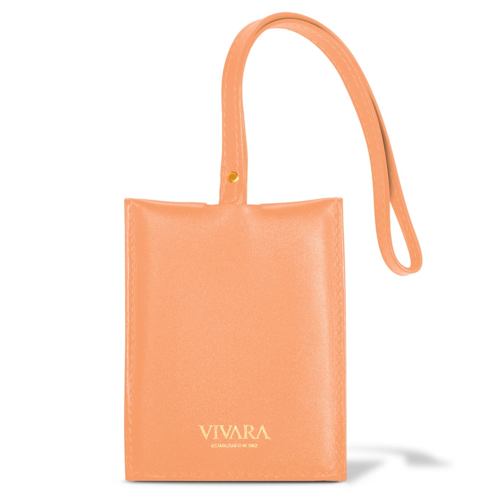 Tag Para Mala Feminina Vivara Couro Salmão