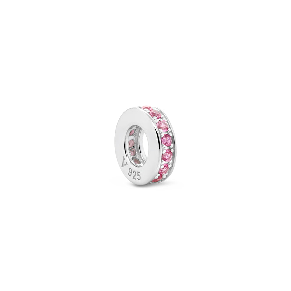 Separador Life Glam Prata Cravejado Rosa