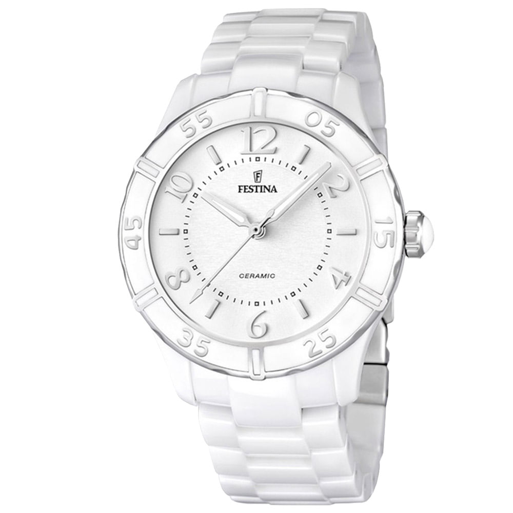 Relógio Festina Ceramic Feminino Cerâmica Branca