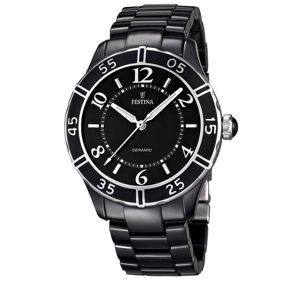Relógio Festina Ceramic Feminino Cerâmica Preta