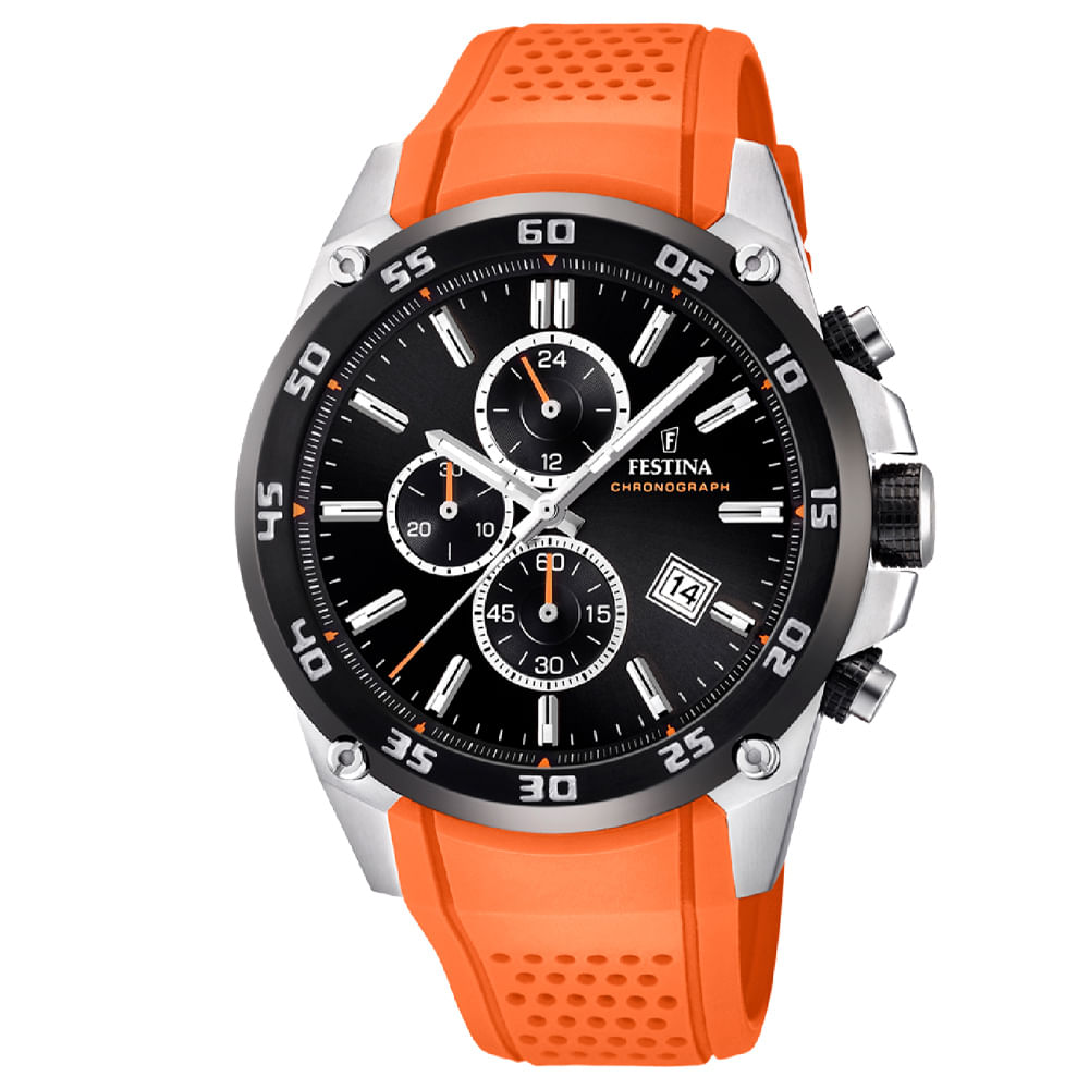 Relógio Festina Originals Masculino Borracha Laranja
