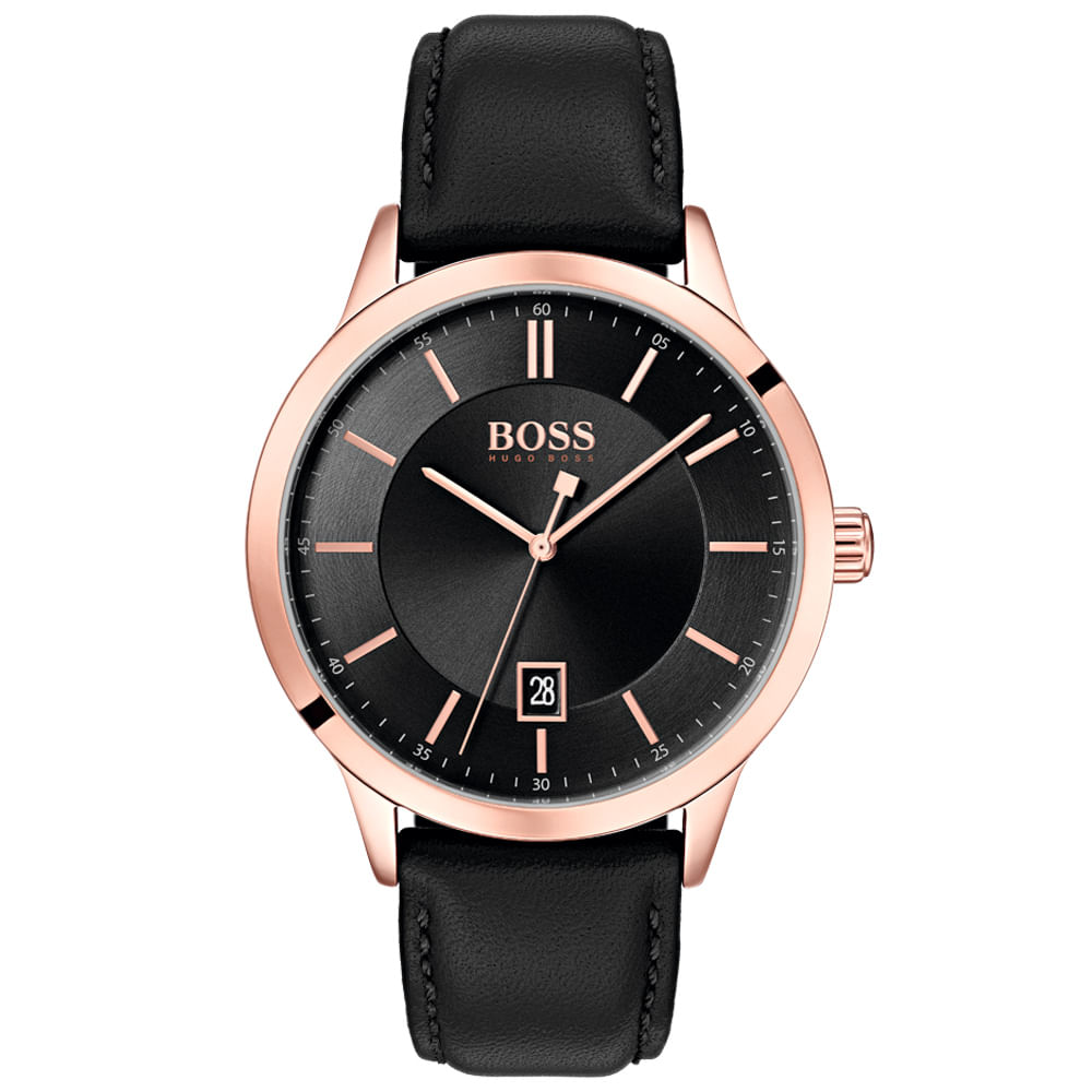 Relógio Boss Masculino Couro Preto 1513686