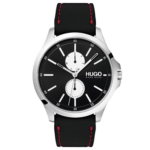 Relógio Hugo Masculino Borracha Preta 1530001