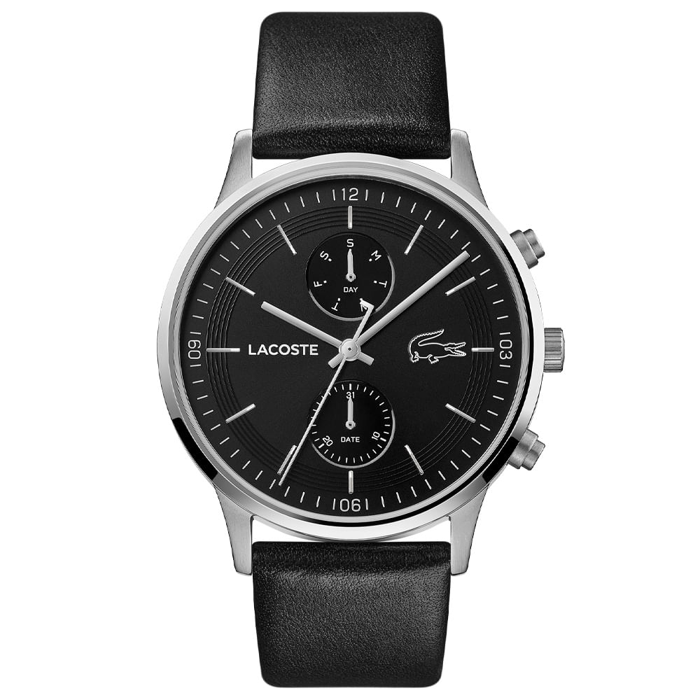 Relógio Lacoste Masculino Couro Preto 2011064