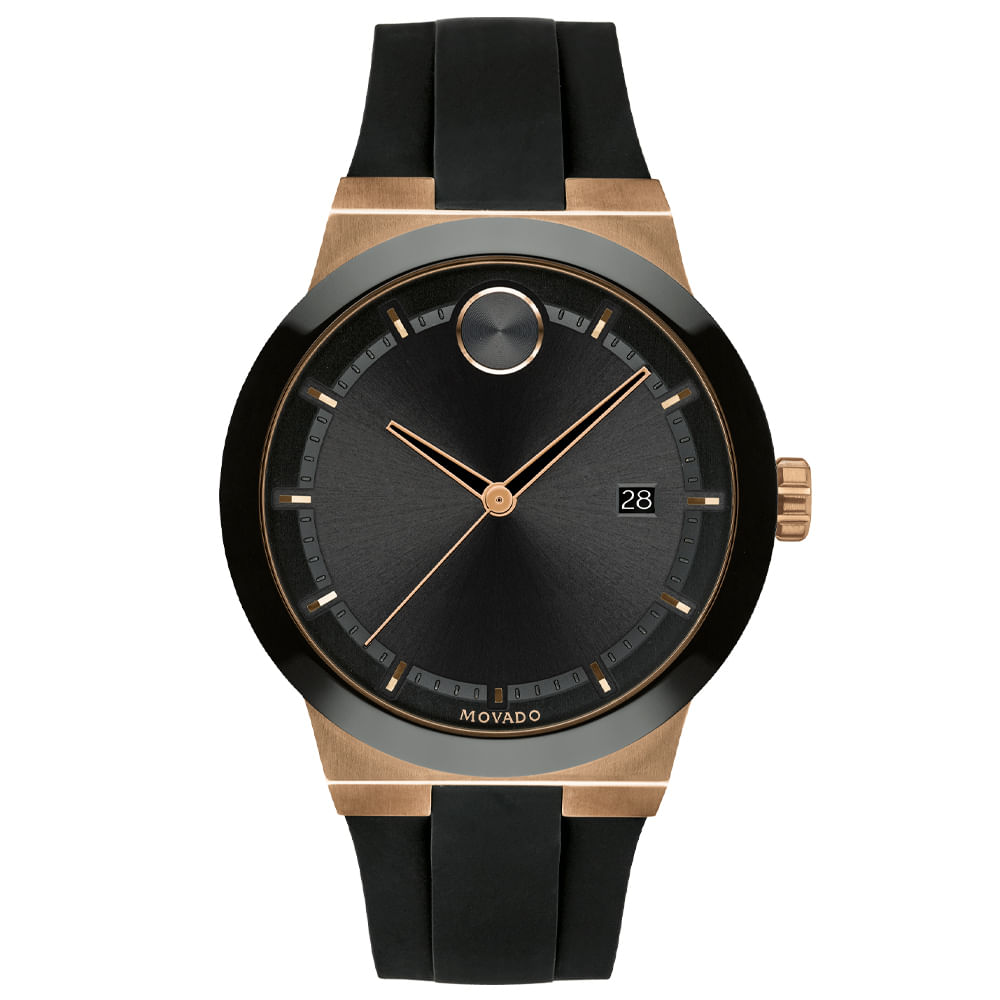 Relógio Movado Masculino Borracha Preta 3600622