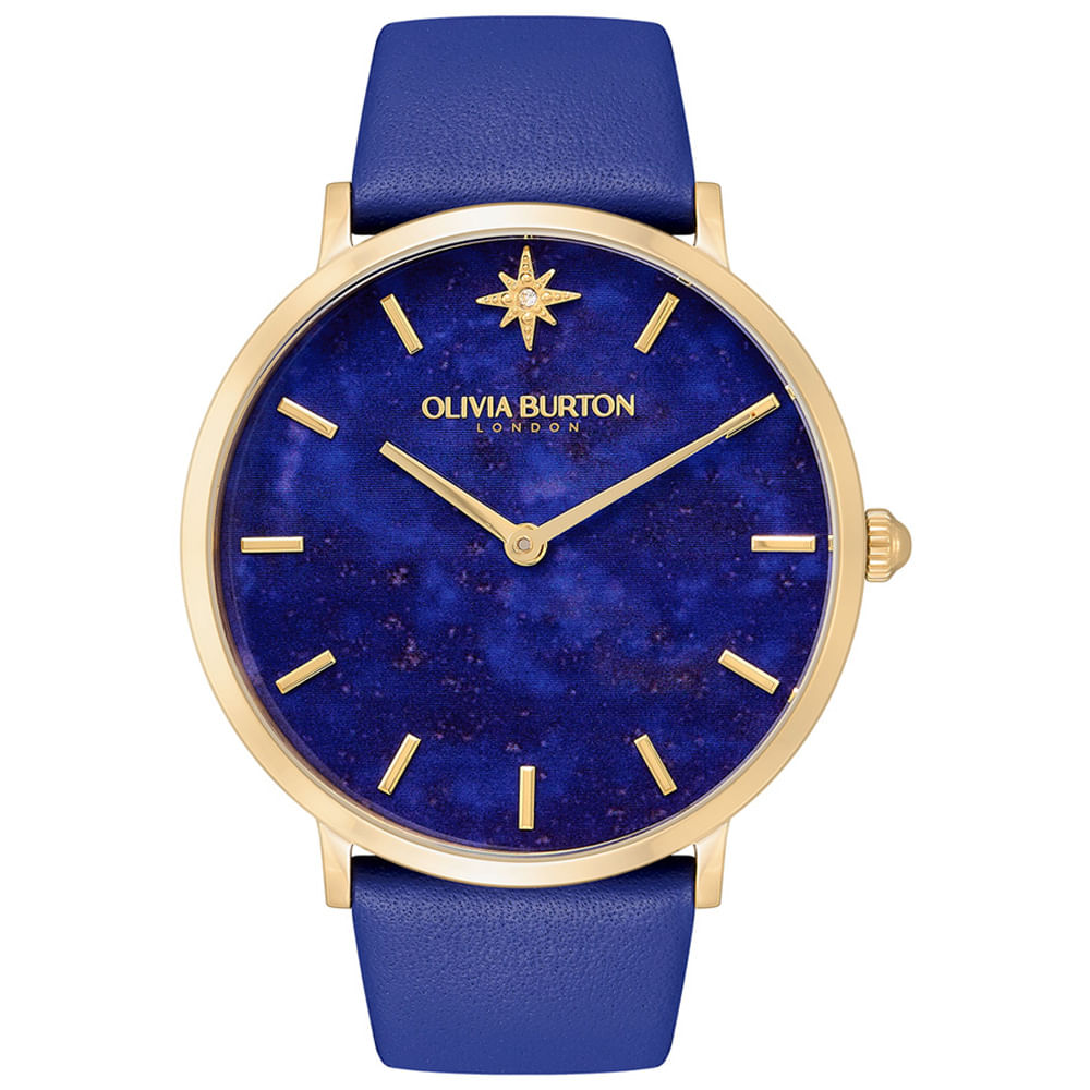 Relógio Olivia Burton Feminino Couro Azul 24000068