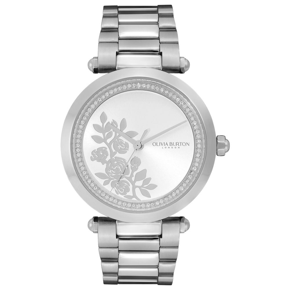 Relógio Olivia Burton Feminino Floral Aço 24000042