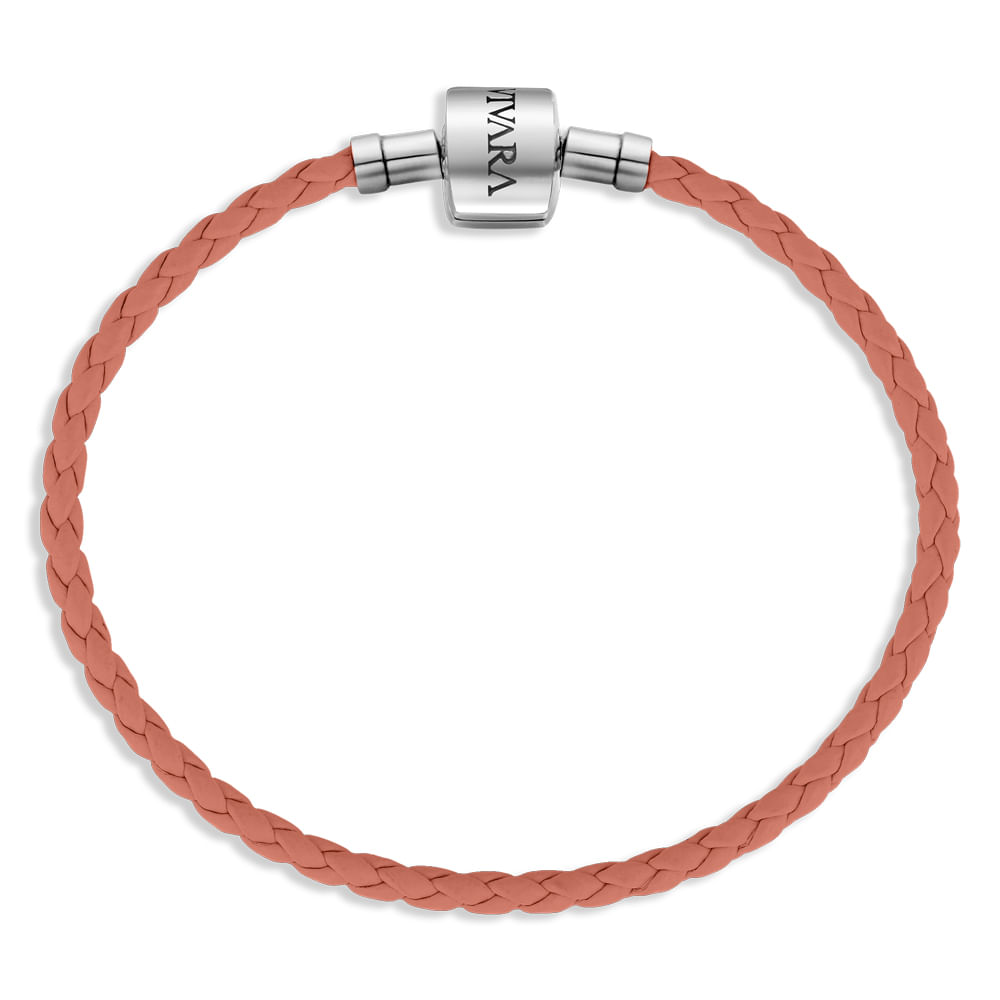 Pulseira Life Couro Salmão