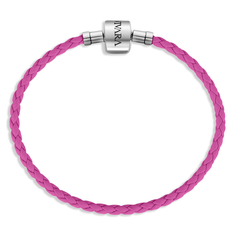 Pulseira Life Couro Rosa