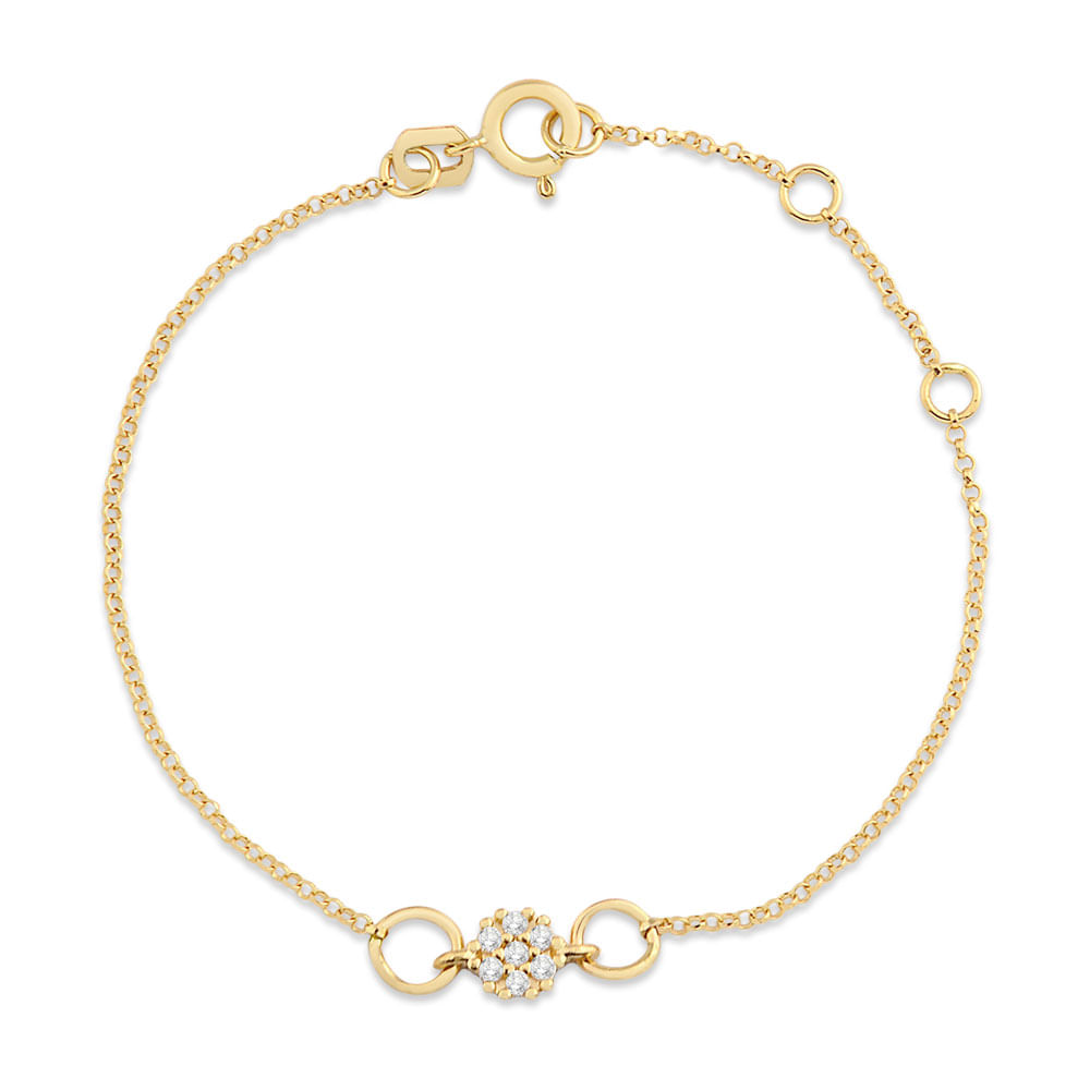Pulseira Baby em Ouro Amarelo 18k com Diamantes