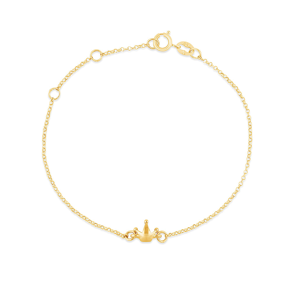 Pulseira Baby Coroa em Ouro Amarelo 18k