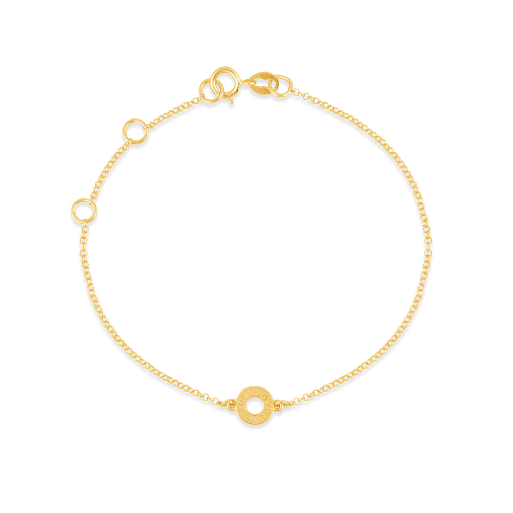Pulseira Baby Círculo Love em Ouro Amarelo 18k